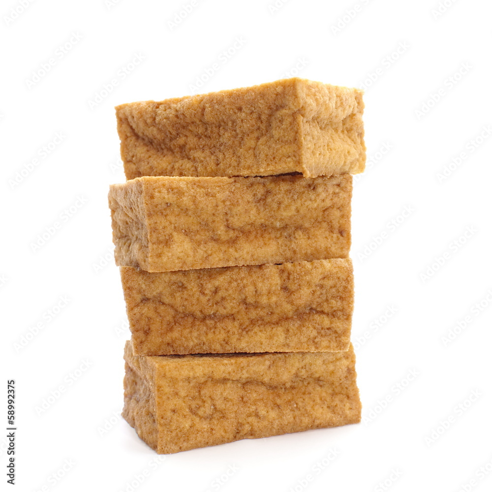 tofu blocks isolated on white