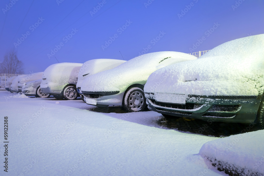 波兰夜间大雪