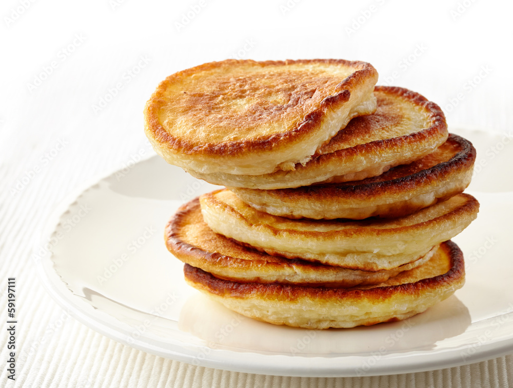 pancakes on white plate