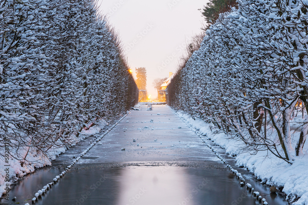 波兰格但斯克雪地公园的冬季风景