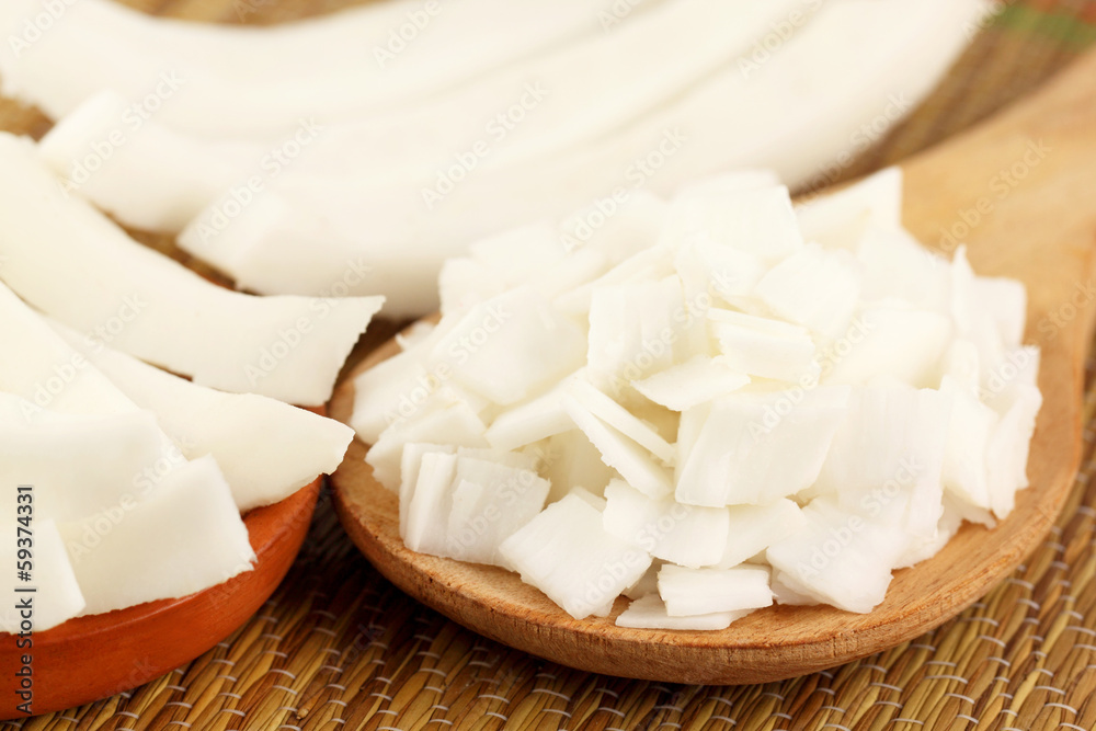 Sliced coconut