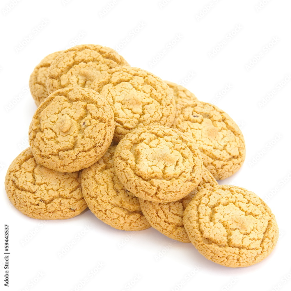 tasty cookies on a white background