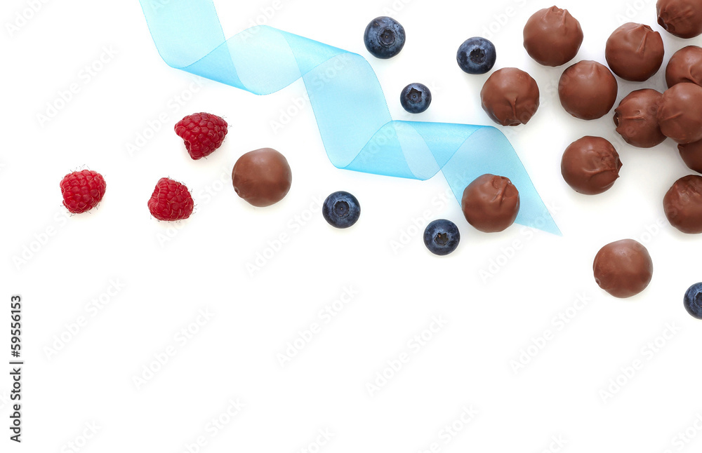 Chocolate praline and fresh berries