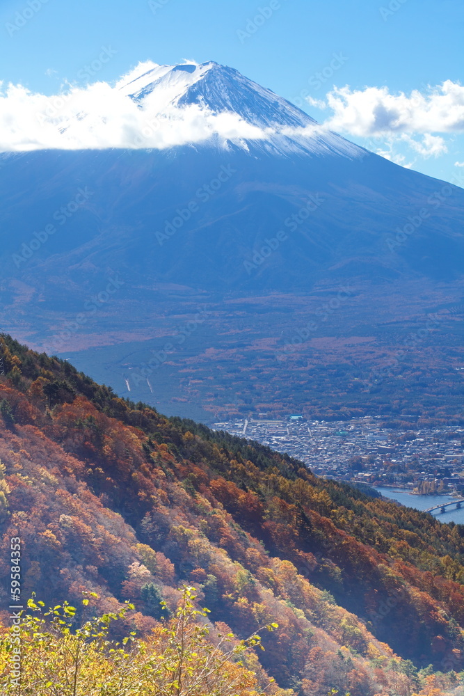 Mountain Fuji in autumn season