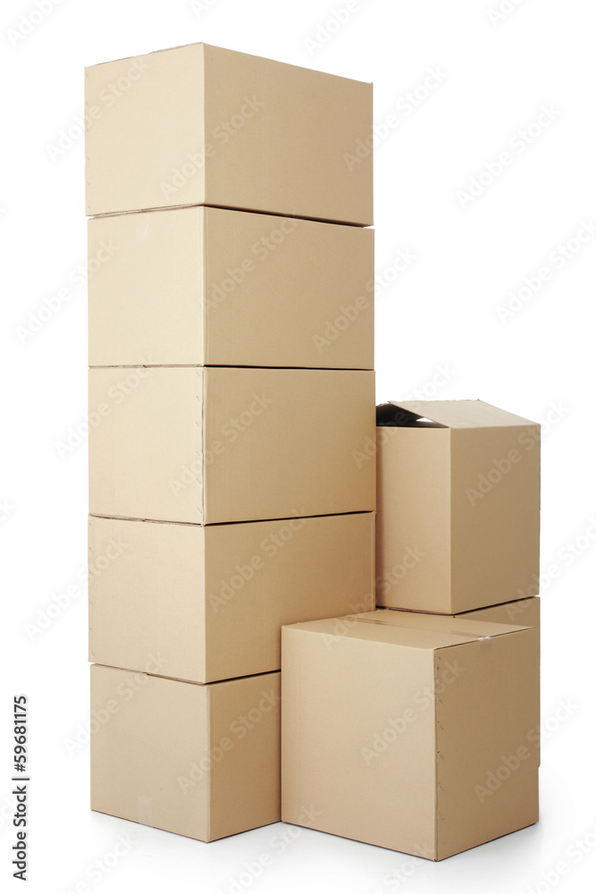 piles of cardboard boxes