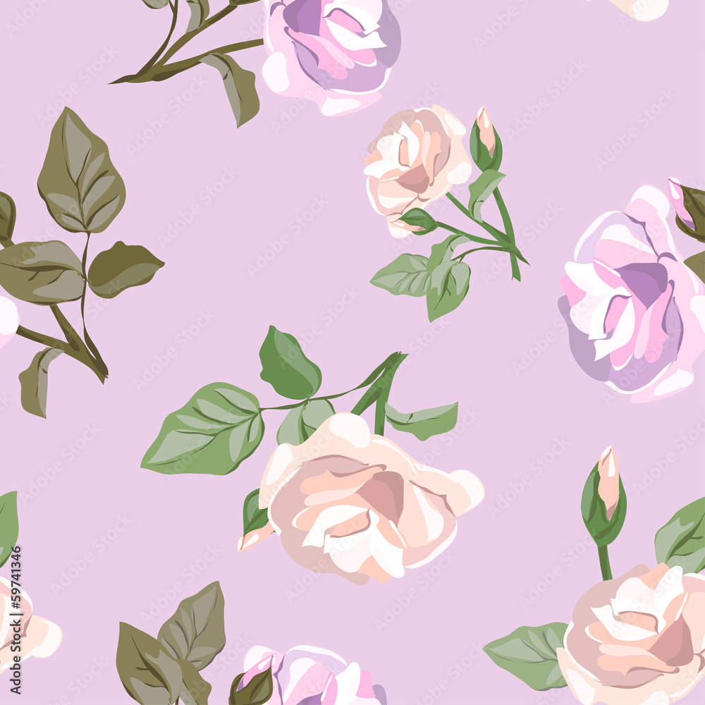 seamless background of vintage roses