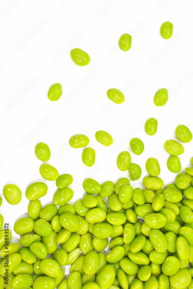 edamame nibbles, boiled green soy beans, japanese food