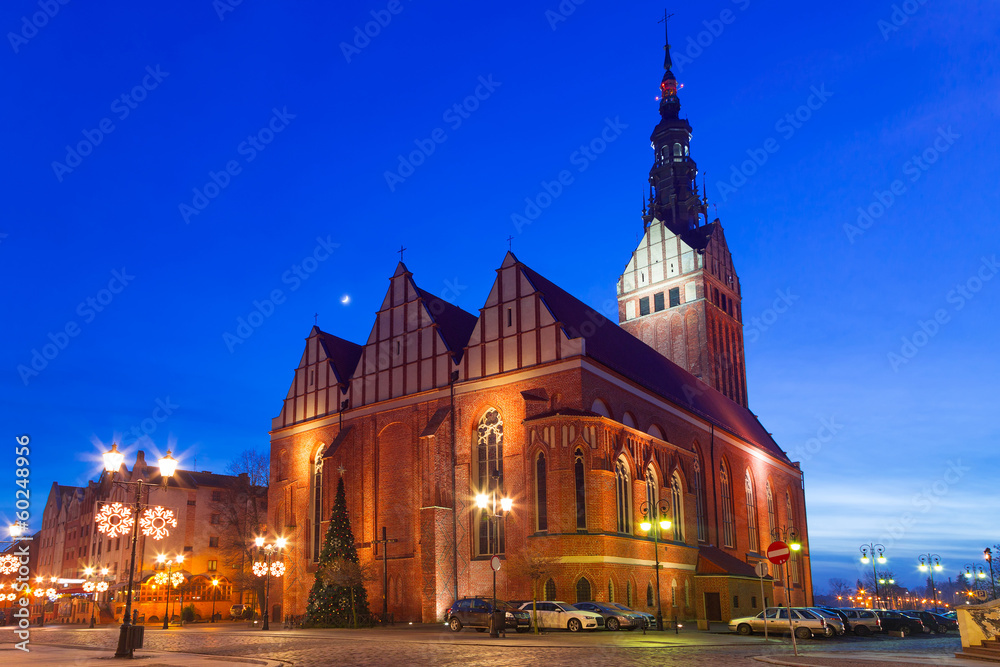 St. Nicholas Cathedral in old town of Elblag, Poland