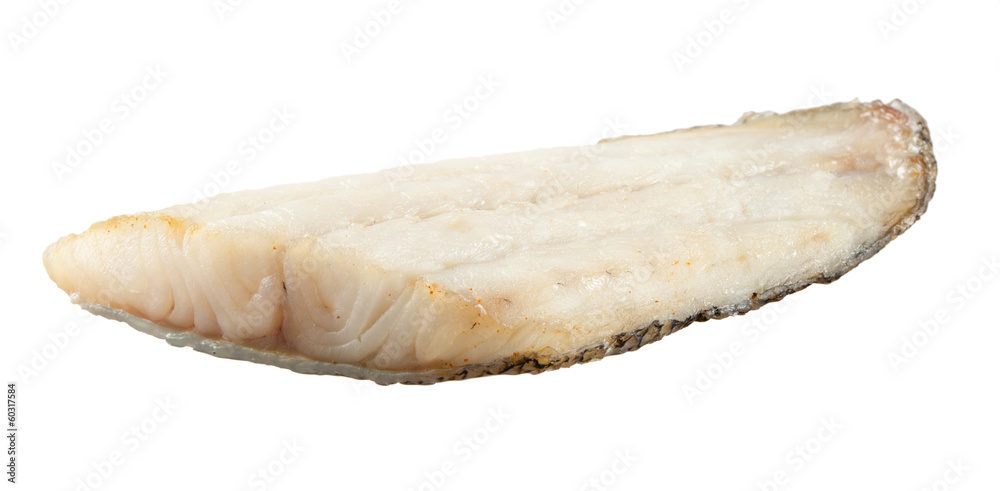 分离的白色鱼片。Pangasius