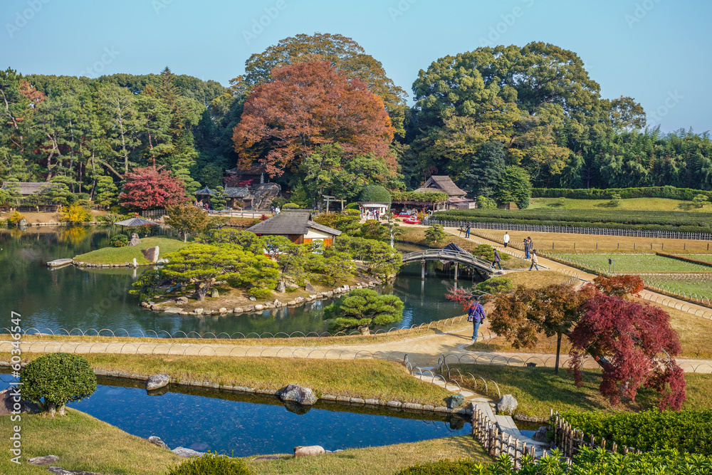 View from Yuishinzan hill at Koraku-en in Nara