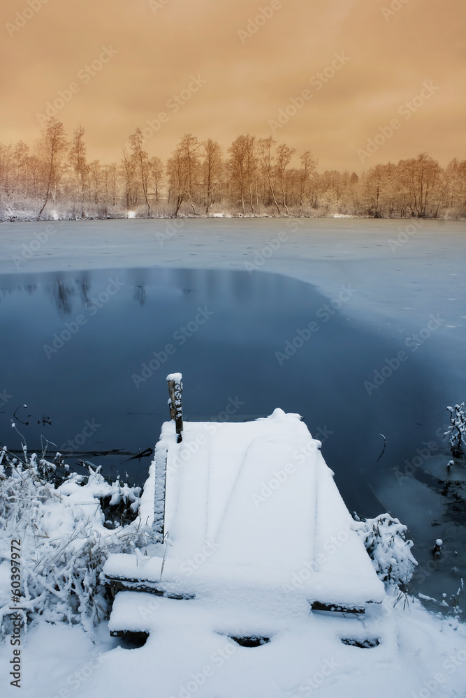 冬季湖景