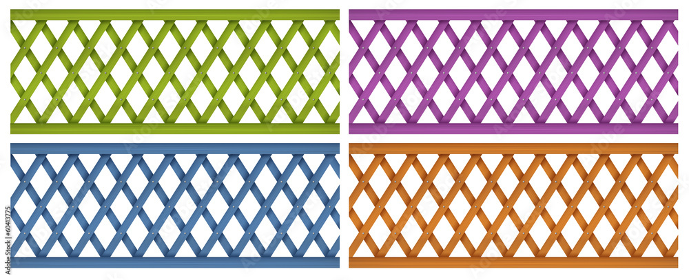 Colorful wooden fences