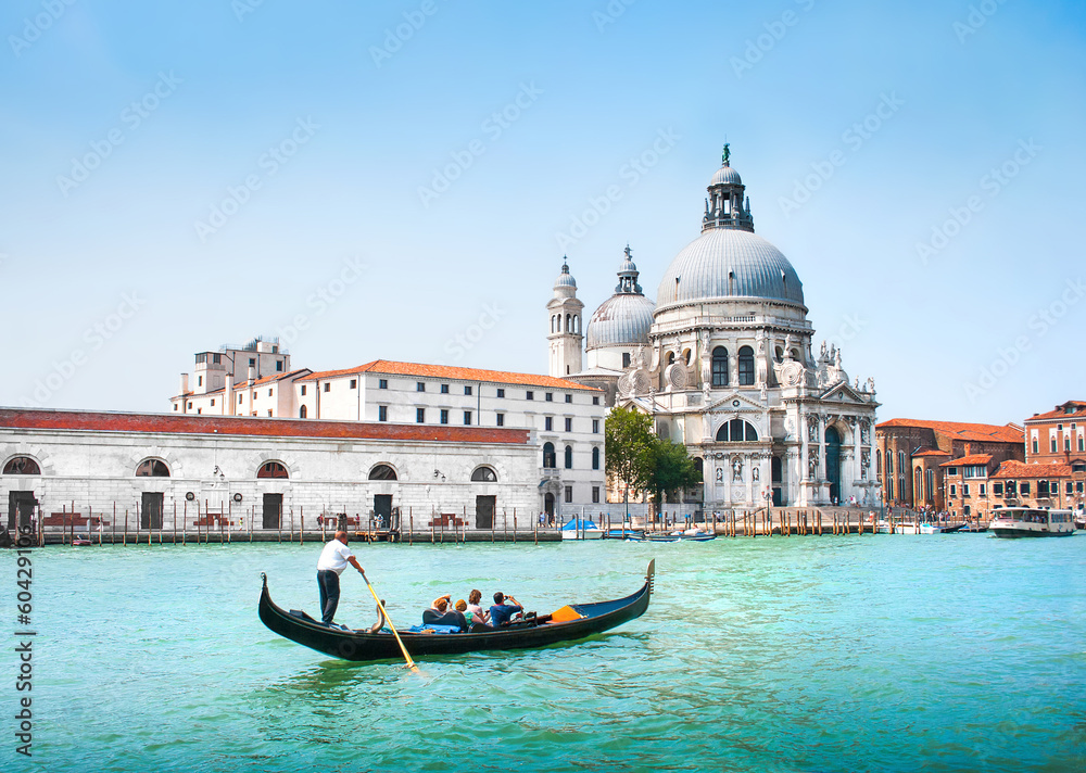 Gondola on Canal Grande with Santa Maria della Salute, Venice