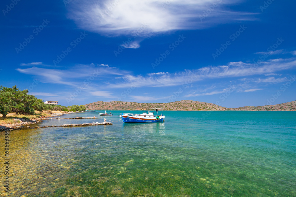 Fishing boats at the coast of Crete, Greece