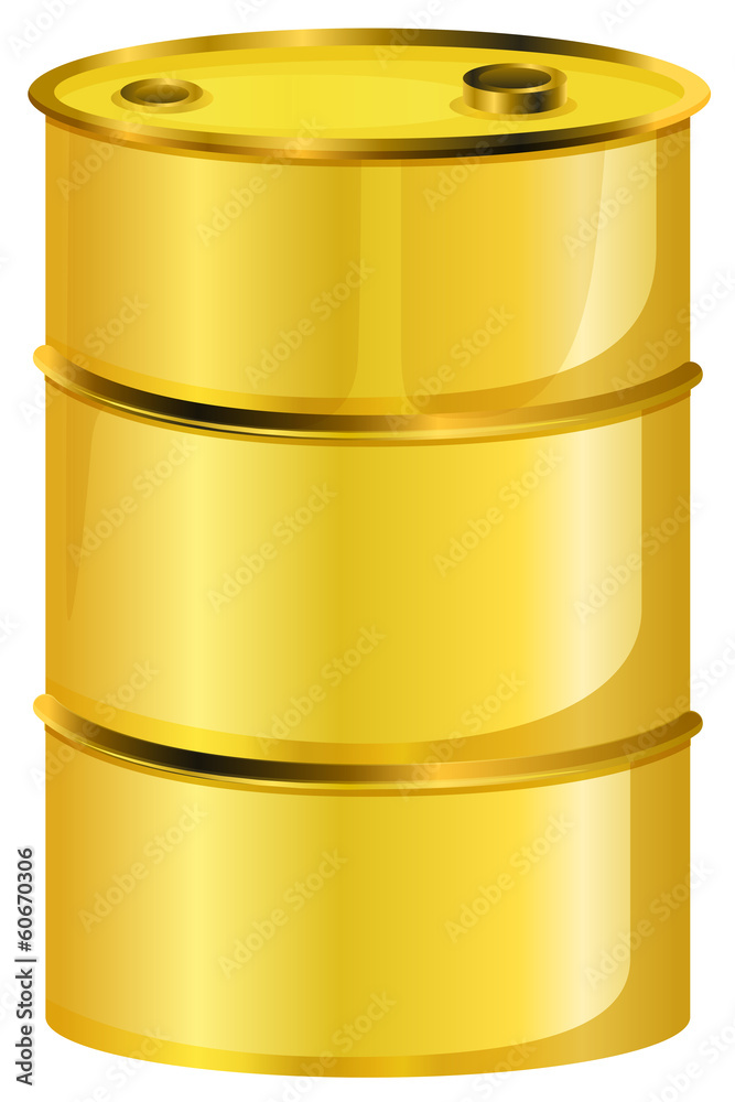 A yellow oil barrel