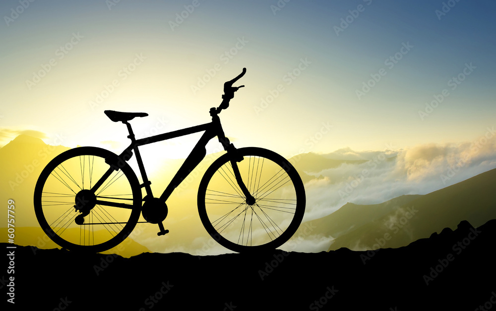 Silhouette of a bike. Sport and active life concept