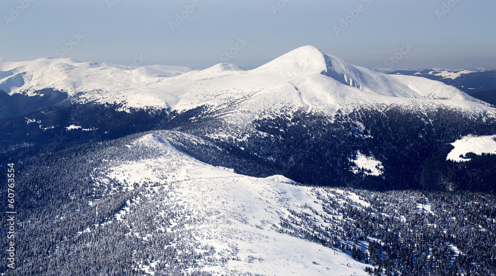 High mountains in the winter time.