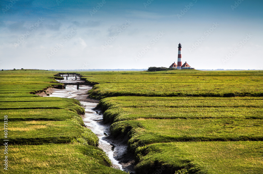 德国Nordsee灯塔的美丽景观