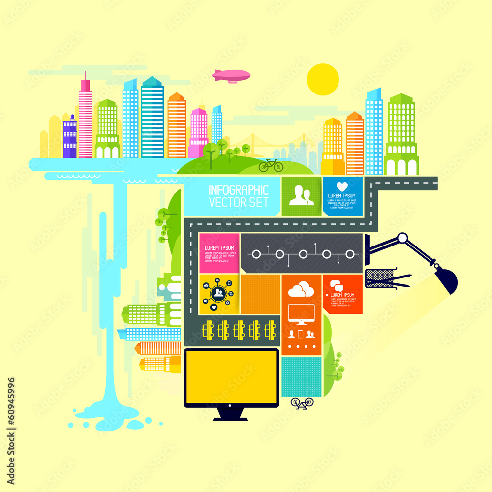 Town and City Vector Illustration