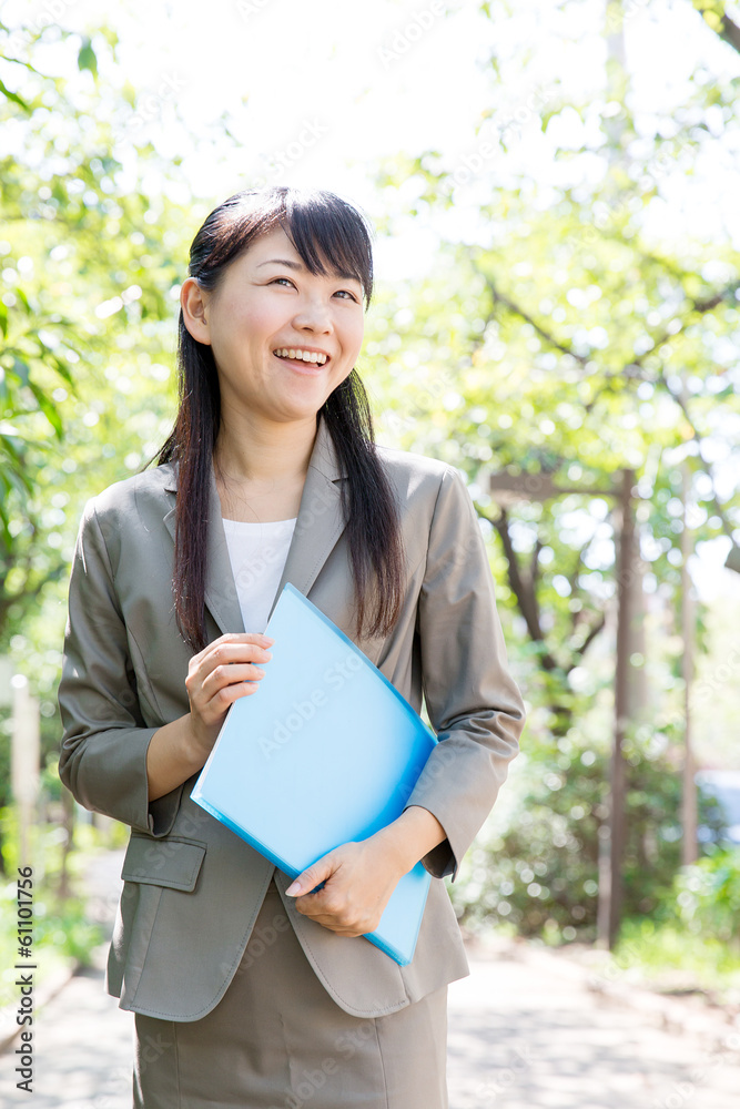 asian businesswoman in the park