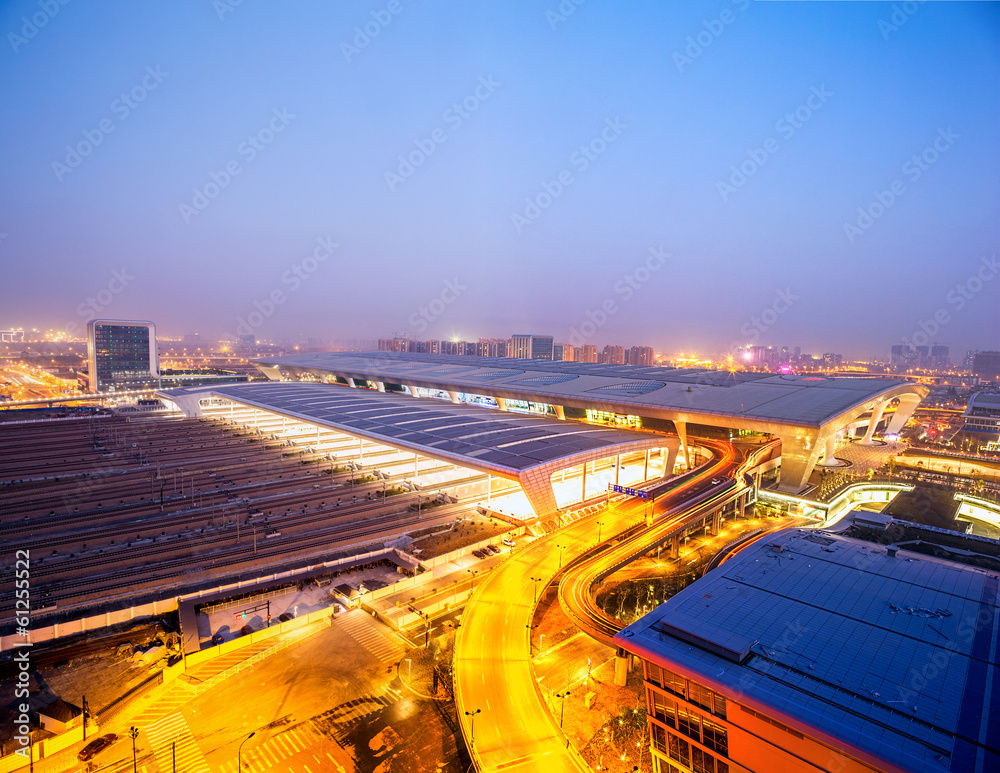 top view of railway station