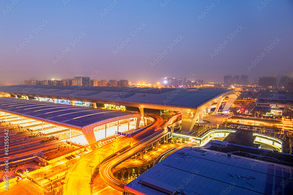 top view of railway station