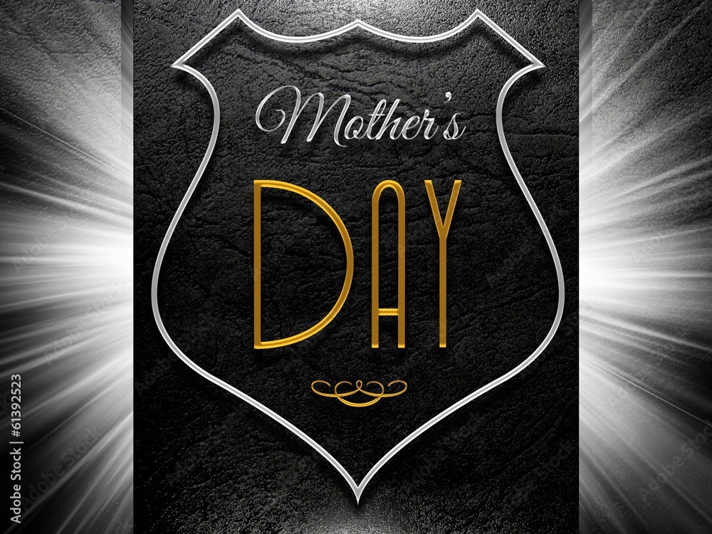 Mother day sign on leather background