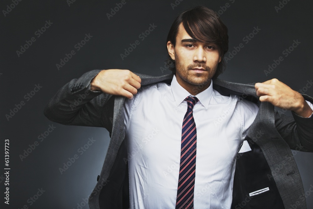 Businessman getting ready of work