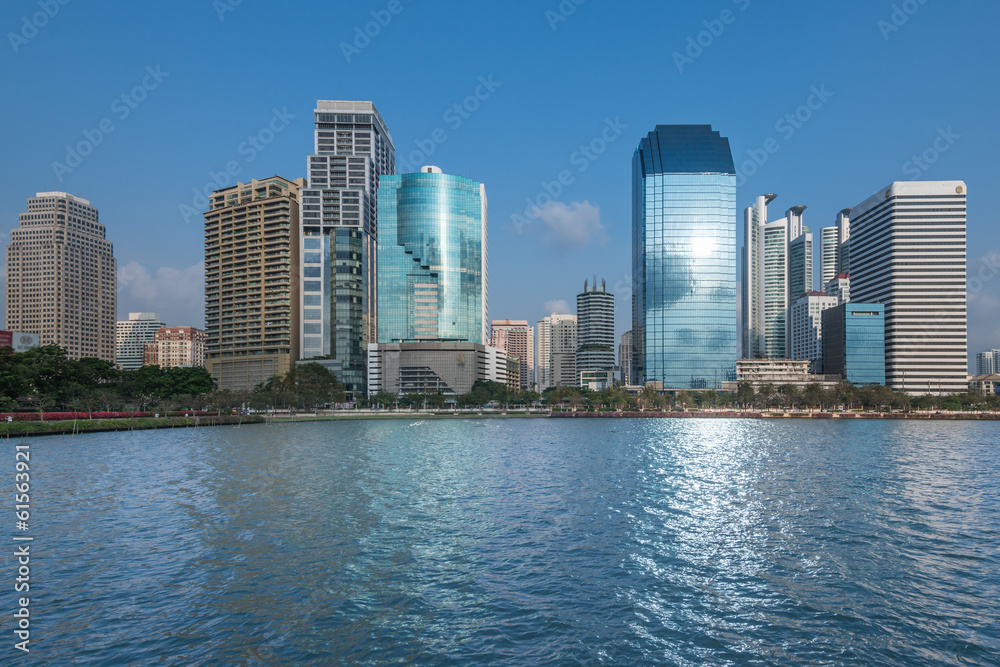 Parks in Bangkok cityscape