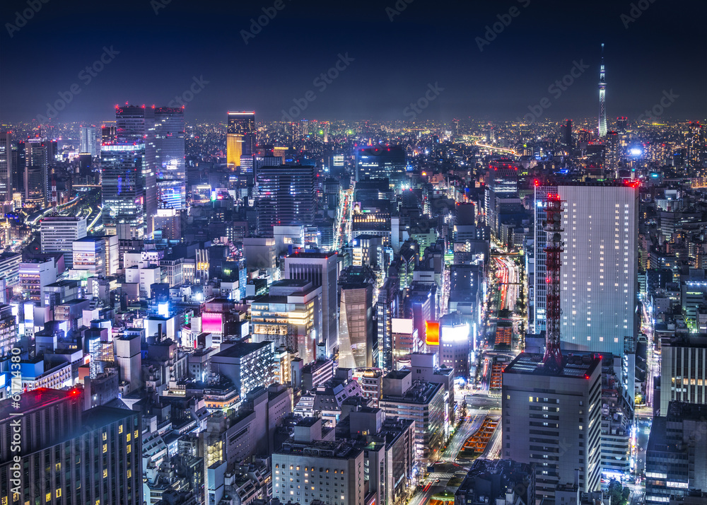 Tokyo Cityscape Over the Ginza District