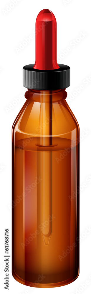 A medical bottle with a dropper