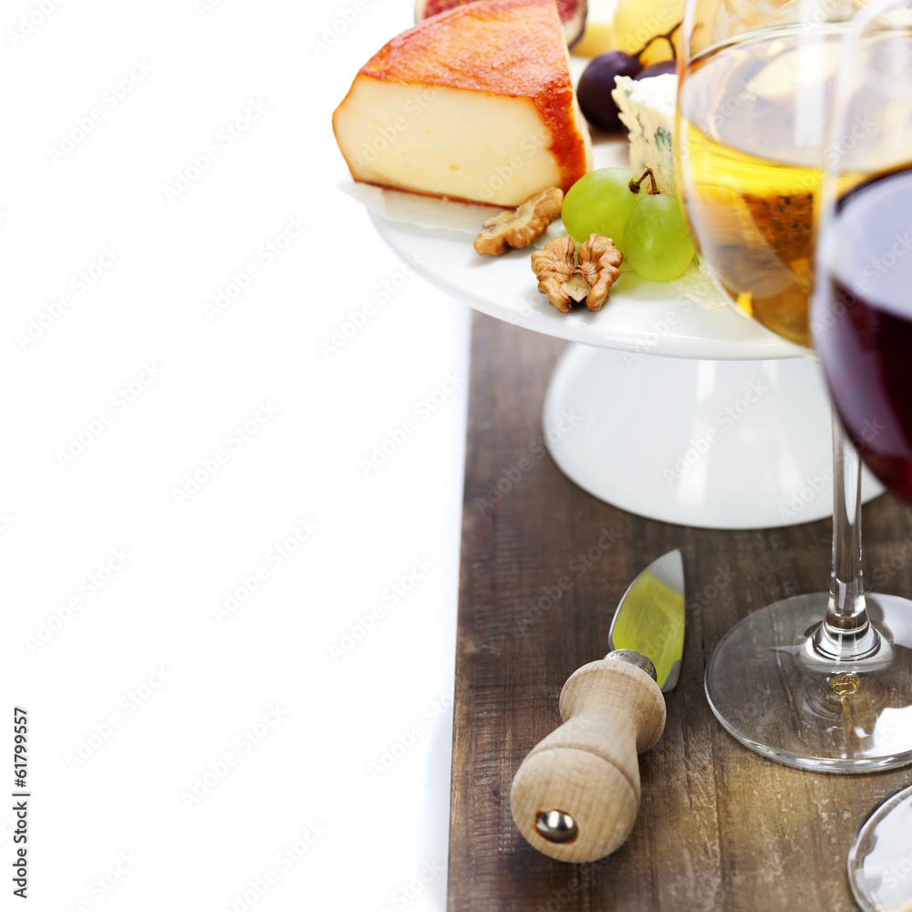 Wine and cheese plate