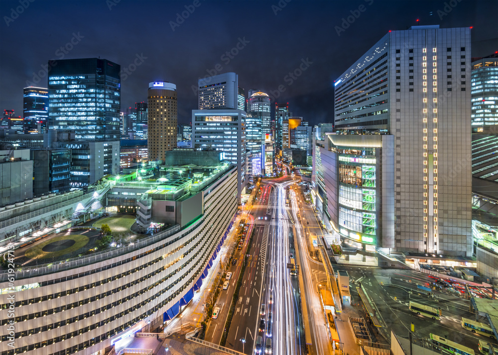 日本大阪梅田区城市景观