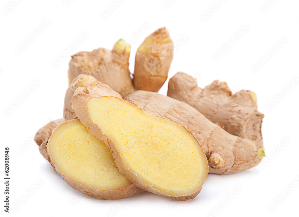 Ginger root with slice