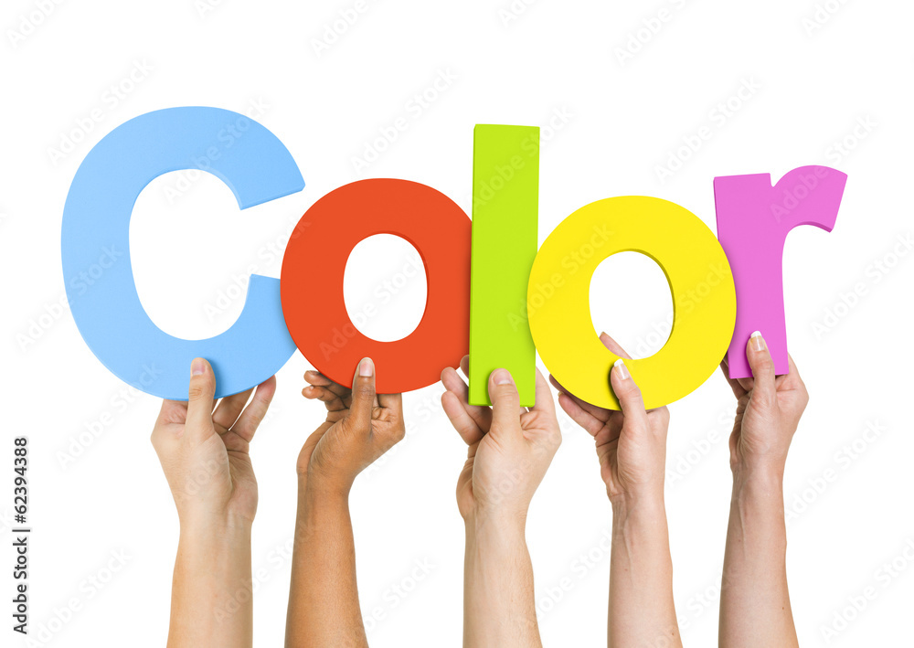 Multi Ethnic People Holding The Word Color