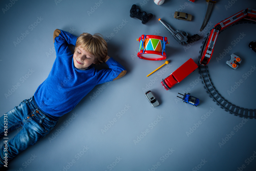 Boy with toys