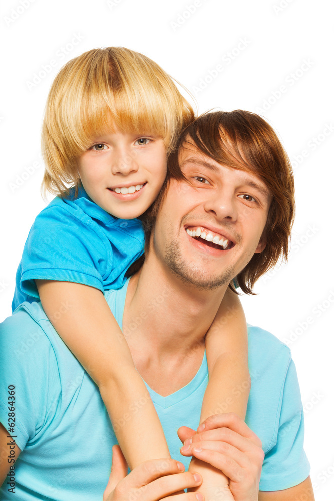 Dad with little boy