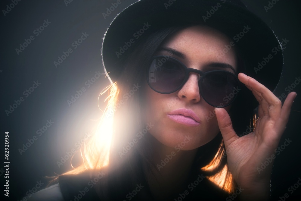 Retro fashion portrait of stylish young woman