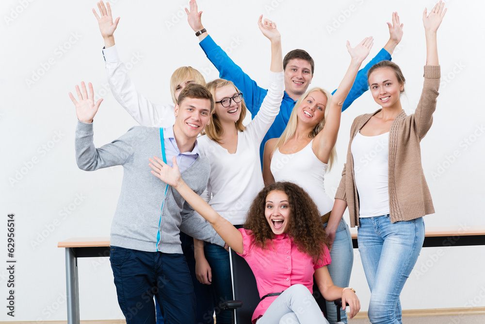 students in the class raised their hands