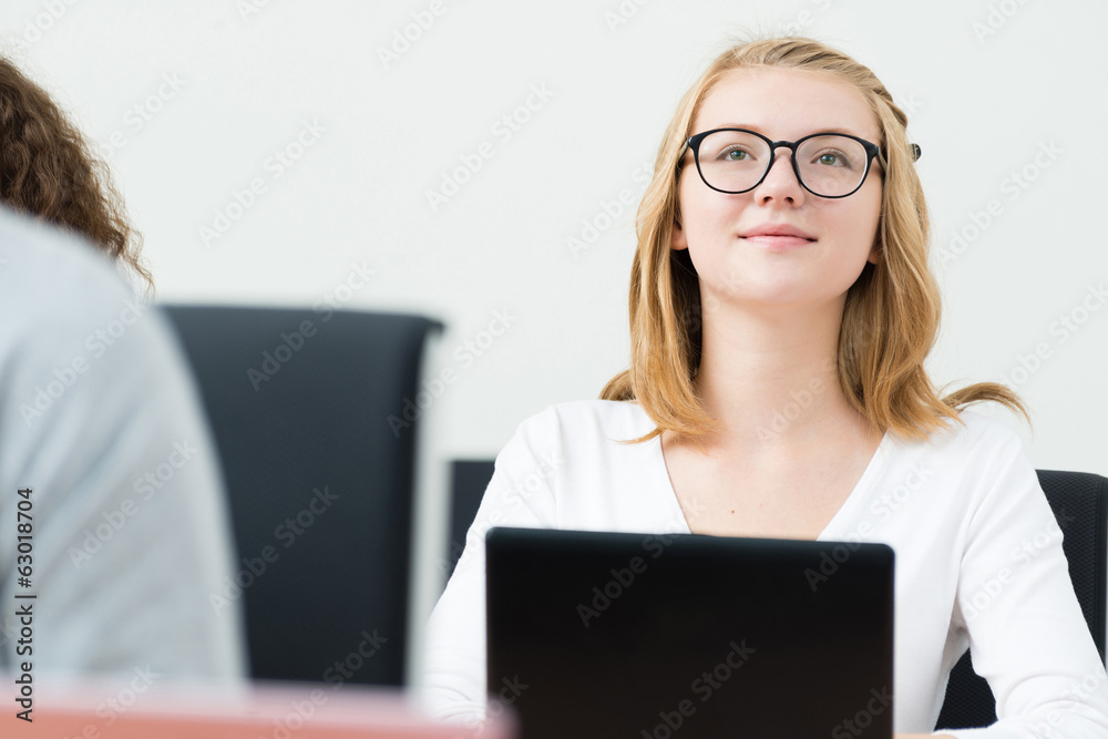 student in the classroom