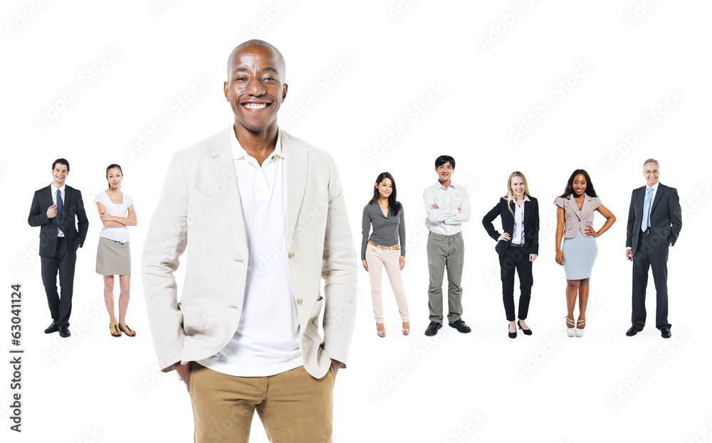 Smiling African Man With Group of People