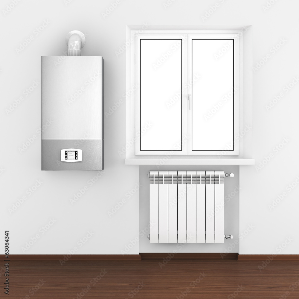 Radiator, boiler and  in home interior