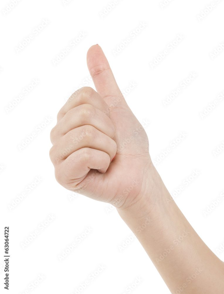 Closeup of ale hand showing thumbs up sign