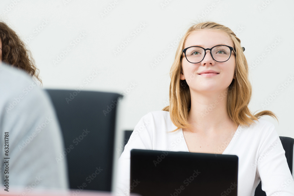 student in the classroom