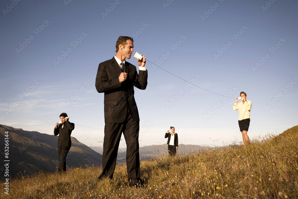 Business Team Communicating Outdoors