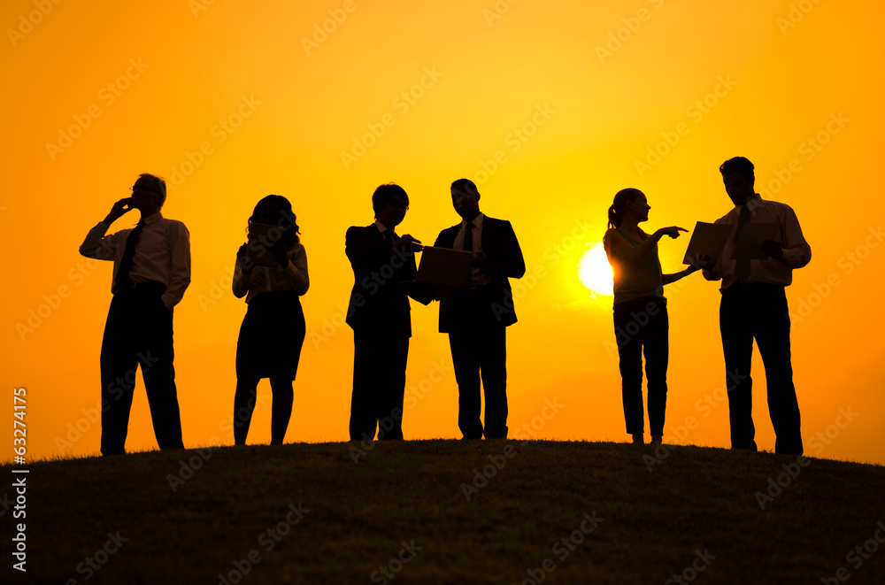 Silhouette of Business People Meeting