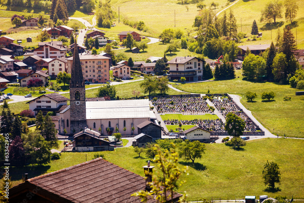 The view of Orsières in Switzerland