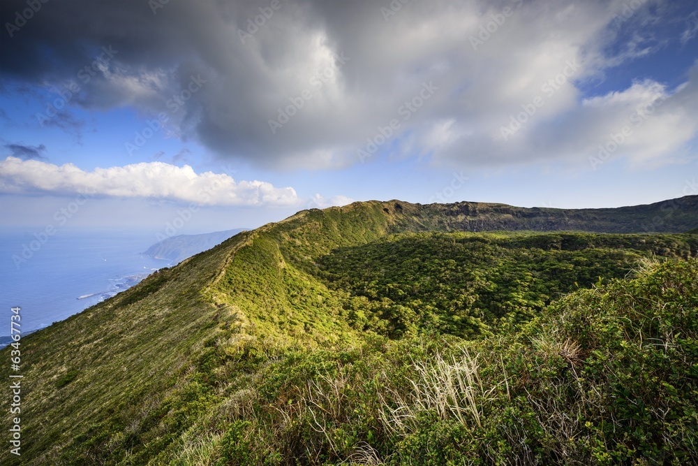 Volcano Caldera at Hachijojima Island, Tokyo, Japan