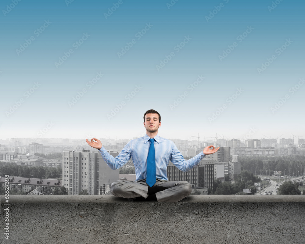 businessman meditating