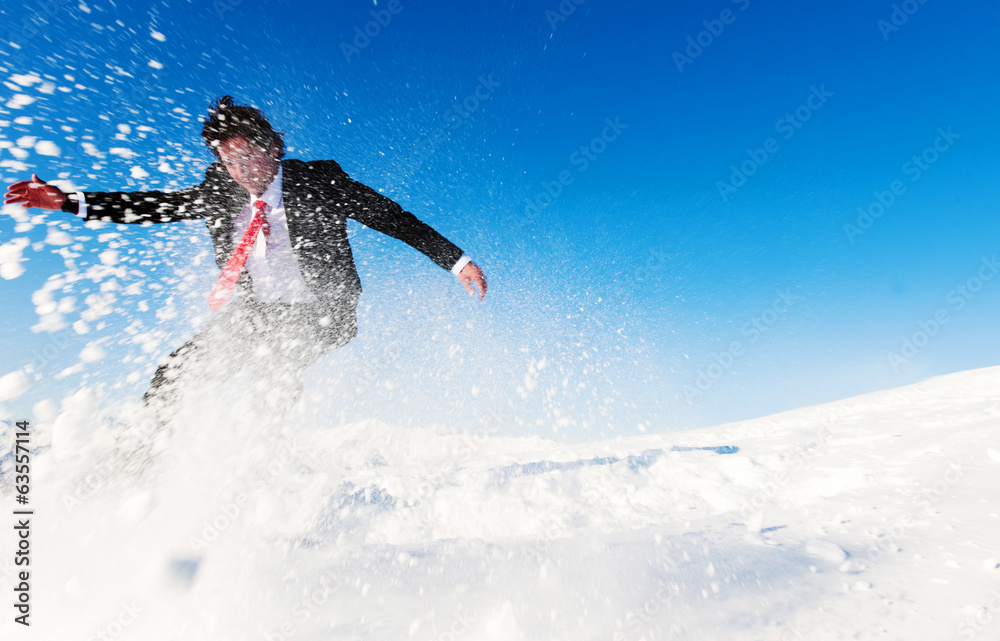 商人雪地冲浪